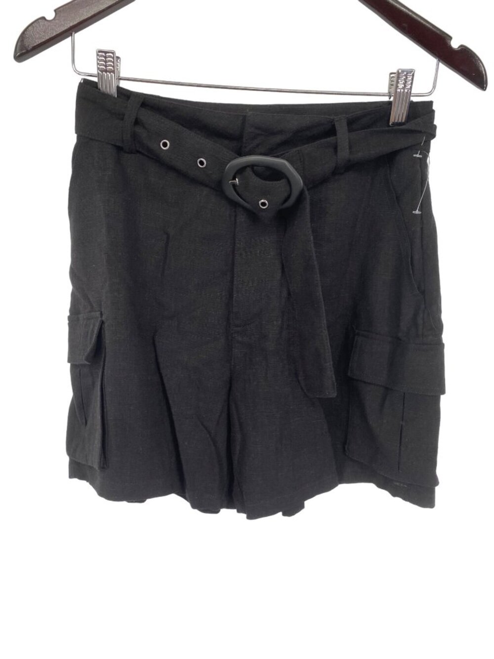 NWT 7  FOR ALL MINKIND XS LINEN BLEND CARGO BELTED PAPER WAIST